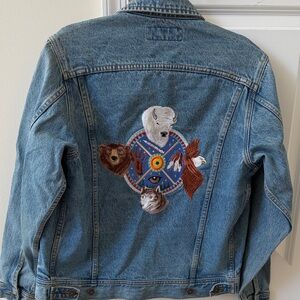 Lee Blue Denim Jacket with Animal Embroidery